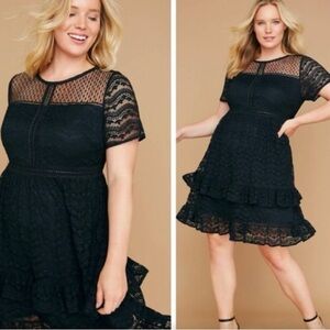Lane Bryant size 20, black lace, short dress